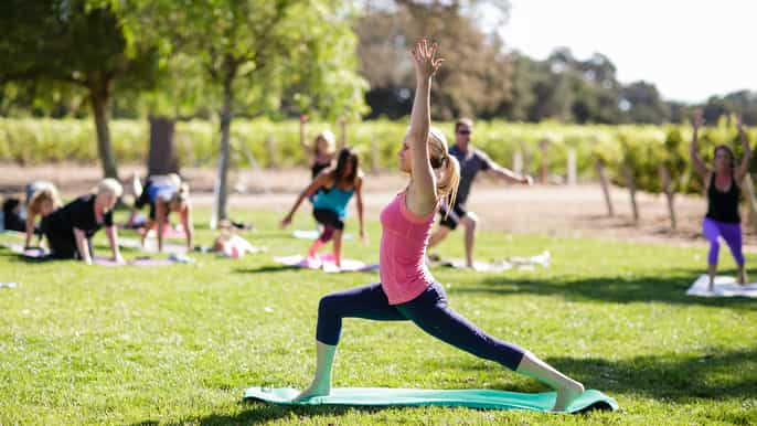 san gimignano winery yoga class wine tasting lunch