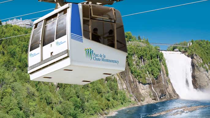 quebec city montmorency falls with cable car ride