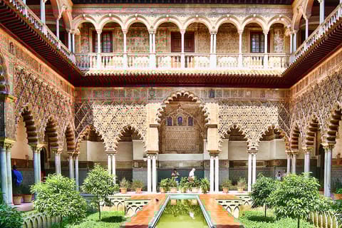 View over Seville historic center with cathedral and rooftops