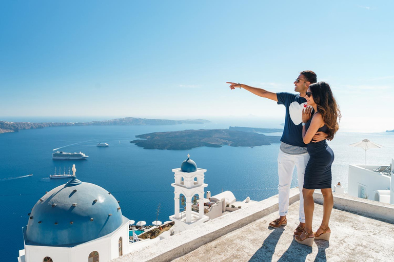 Santorini: Tour privato in auto personalizzabile con una guida locale