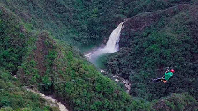 epic zipline and giant waterfall from medellin