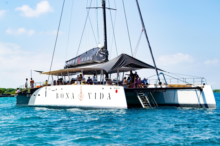 Cartagena: catamaran Rosario-eilanden met lunch en snorkelenTour met veganistische lunch