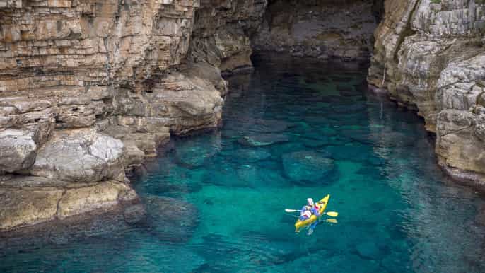 lokrum island and dubrovnik city walls tour by kayak