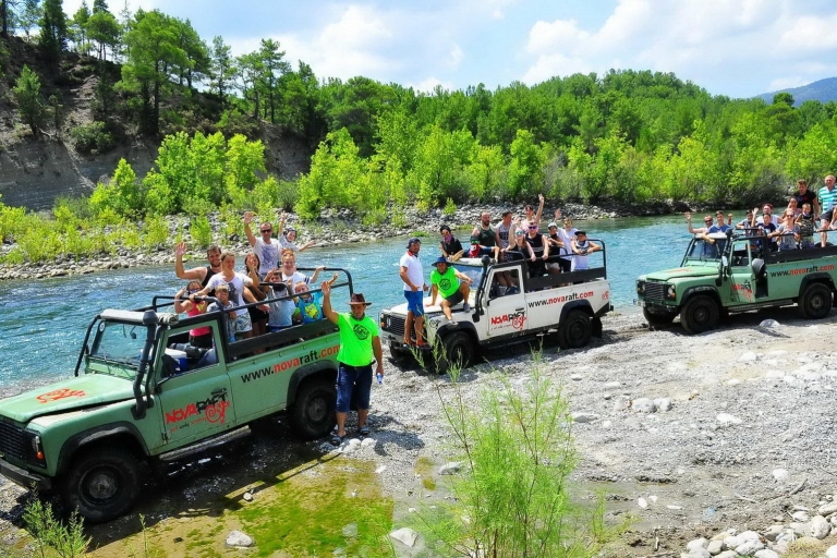 Całodniowa wycieczka samochodem terenowym i spływ rzekąCałodniowa wycieczka z Side: samochód terenowy i spływ