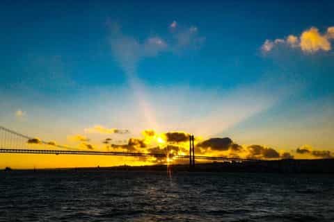 Lisbon: Tagus River Sunset Cruise on a Lagoon Catamaran