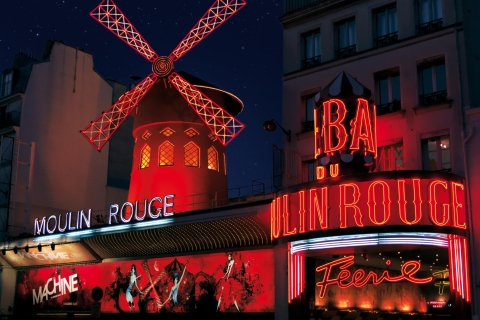 Torre Eiffel, cena, barco y champán en el Moulin RougeBarco con cena y copa de champán