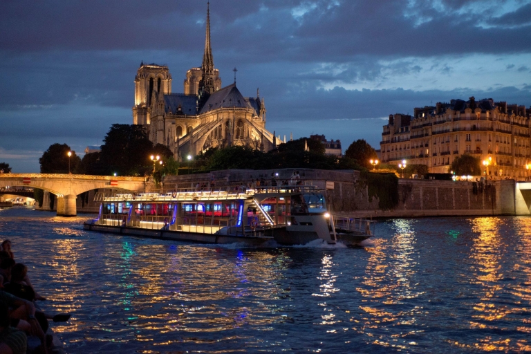 Eiffel Tower, Dinner, Cruise, & Champagne at Moulin Rouge Dinner Cruise and Glass of Champagne