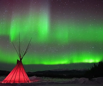 Yukon: Visita a Aurora Boreal ao fim da noite