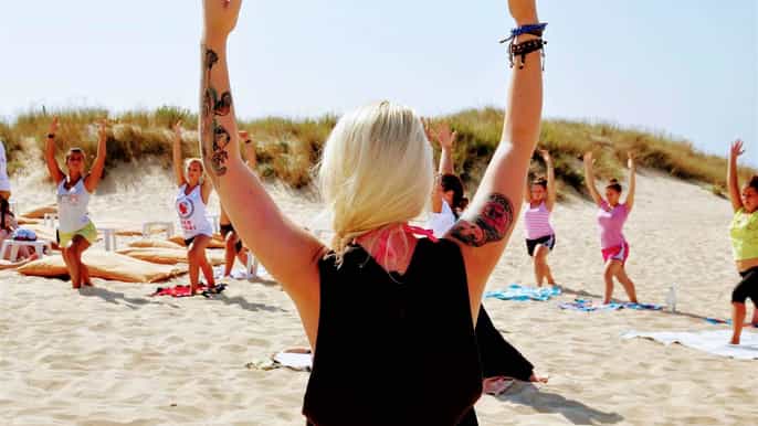 surfing and yoga in lisbon