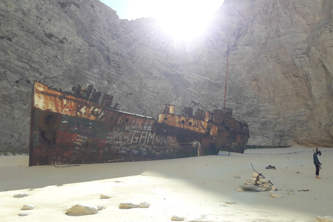 From St.Nikolaos: Boat Cruise to Navagio Beach & Blue Caves Shared Boat Cruise