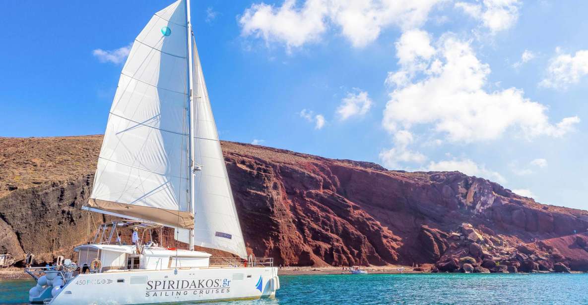  Santorini: Catamaran Cruise with Meals and Drinks 