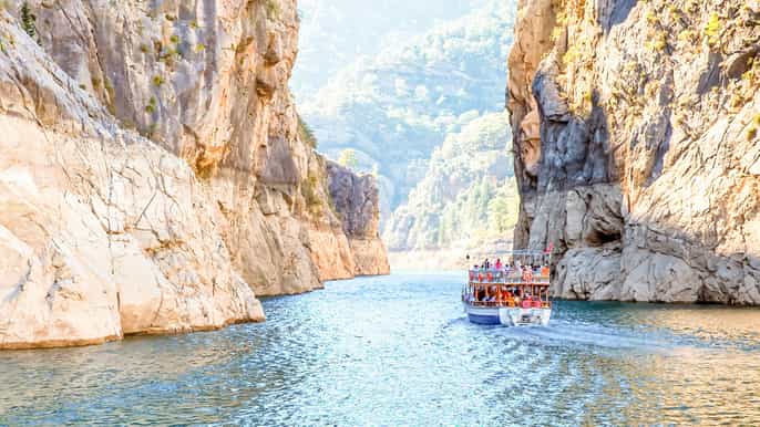 viagem de barco pelo green canyon saindo de antalya