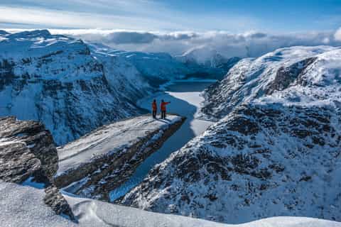 Odda: Trolltunga Winter Snowshoe Hike