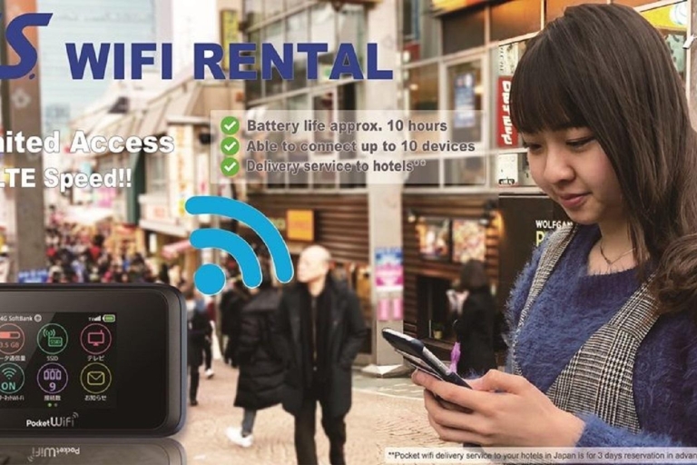 Japan: onbeperkt draagbare wifi routerverhuur, bezorgd51-60-dagen plan