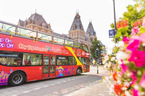 Amsterdam: Hop-On Hop-Off -bussikierros ja valinnainen kanavaristeily