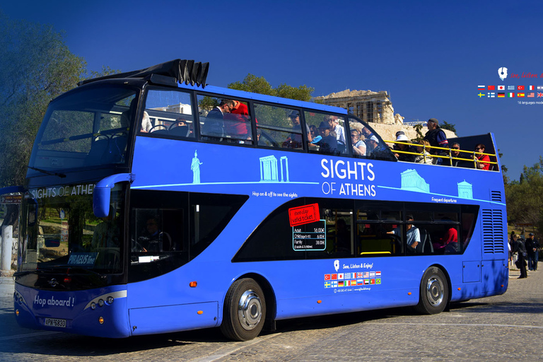 Ateny: niebieski autobus Hop-On Hop-Off i bilet do Muzeum AkropoluAteny autobus Hop-On Hop-Off i Muzeum Akropolu bez kolejki