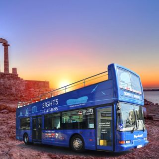 Athens: Blue Hop-on-Hop-off Bus and Cape Sounion Sunset Tour
