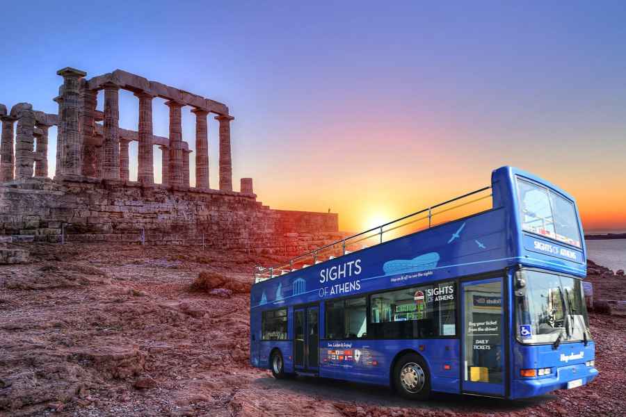 Athen: Hop-On/Hop-Off-Bus & Sonnenuntergang am Kap Sounion
