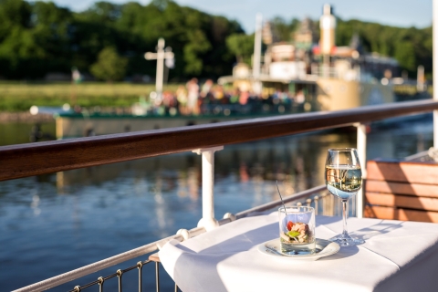 Dresden: Sunset Paddle Steamer Cruise op de rivier de Elbe