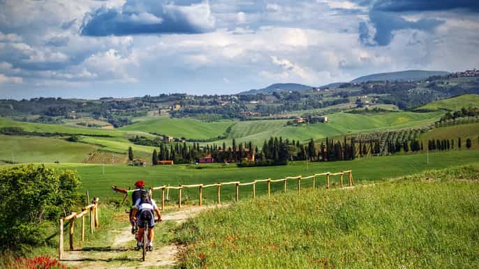 de san gimignano chianti de bicicleta elétrica com degustação de vinhos