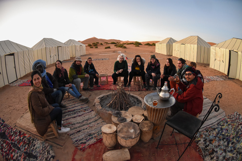 From Fes: 3 Days and 2 Nights Desert Trip to MarrakechGroup Tour Standard Desert Camp