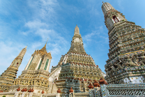 Bangkok: tour de 2 horas por Wat Arun, barcaza real y barco de cola larga