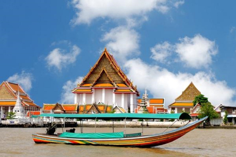 Bangkok : Wat Arun et musée des barges royales en longtail