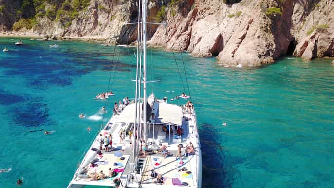 lloret de mar catamaran sailing experience with bbq lunch