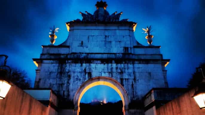 sintra a caminhada privada da mão da inquisição à noite