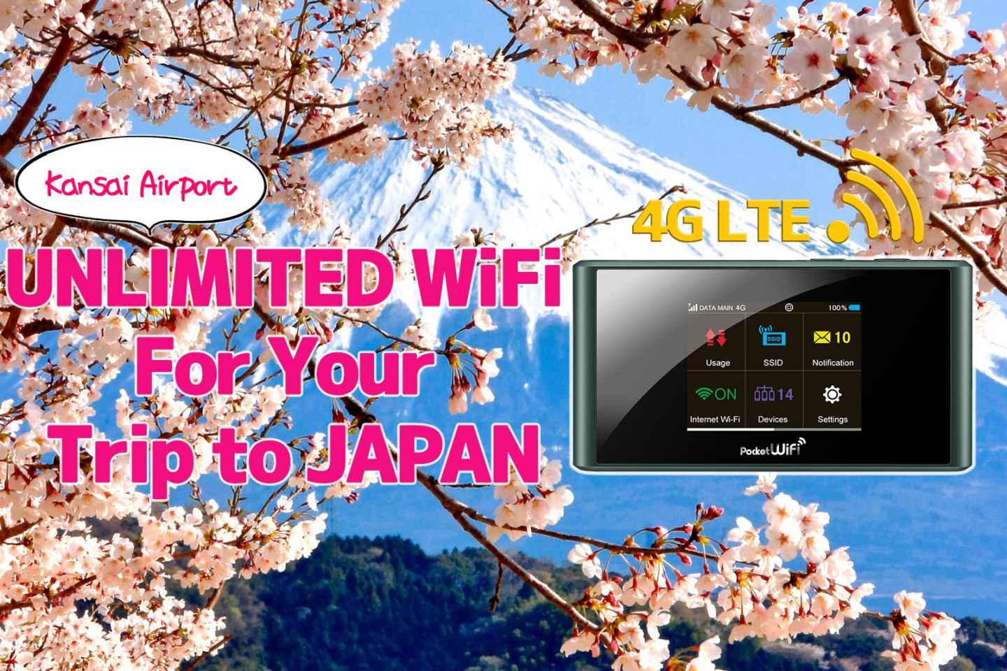 Osaka: Japan Pocket WiFi Router Kansai Flughafen Abholung