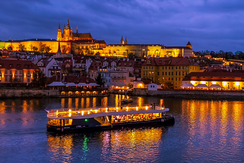 Praga: Crociera serale di 50 minuti con visita turisticaPraga: crociera fluviale serale panoramica di 50 minuti