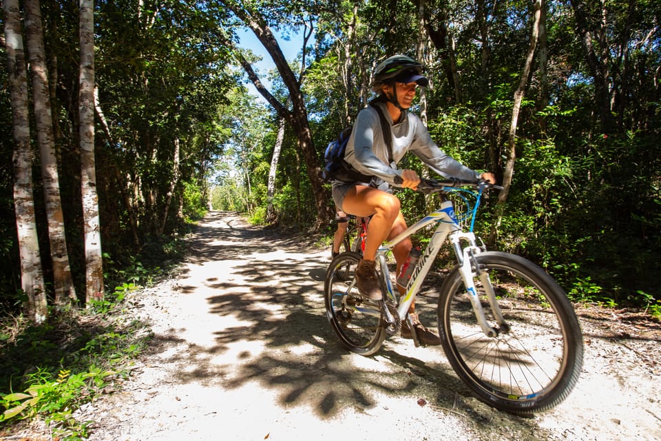 biking to cenotes in tulum