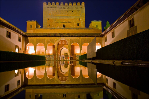 Granada: Tour guidato dell&#039;Alhambra e dei Palazzi Nasridi di notteTour di gruppo condiviso in spagnolo