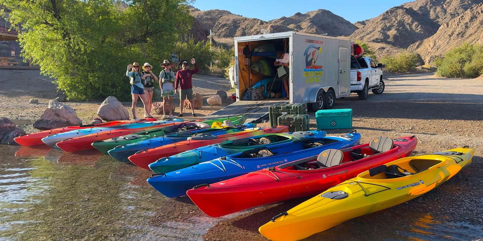 EZ Kayak Tours group on the Colorado River, Emerald Cave route