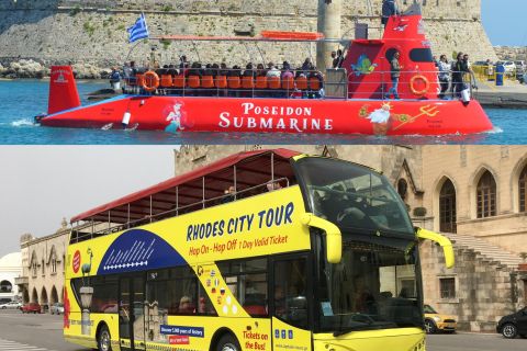 Rodi: Autobus Hop-on Hop-off e tour in sottomarino