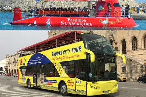 Rhodes : Bus en arrêts à arrêts multiples et visite sous-marine de Rhodes