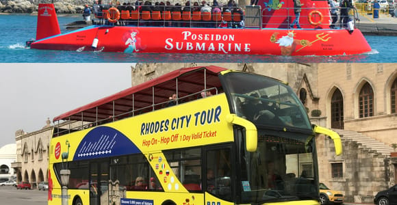 Rhodes: Hop-on Hop-off Bus and Submarine Tour