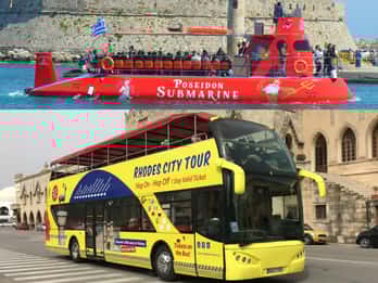 Rhodos: Hop-On-Hop-Off-Bus & U-Boot-Tour Rhodos: Hop-On-Hop-Off-Bus & U-Boot-Tour