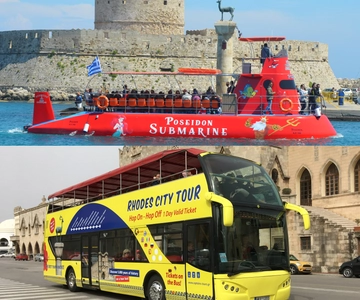 Rhodes: Hop-on Hop-off Bus and Submarine Tour
