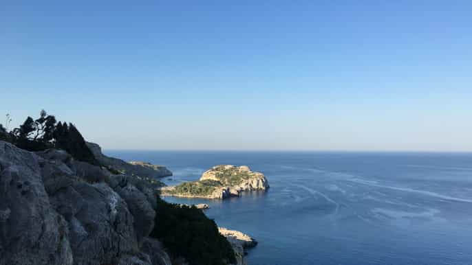 rhodos private tauch und klettertour am strand von ladiko
