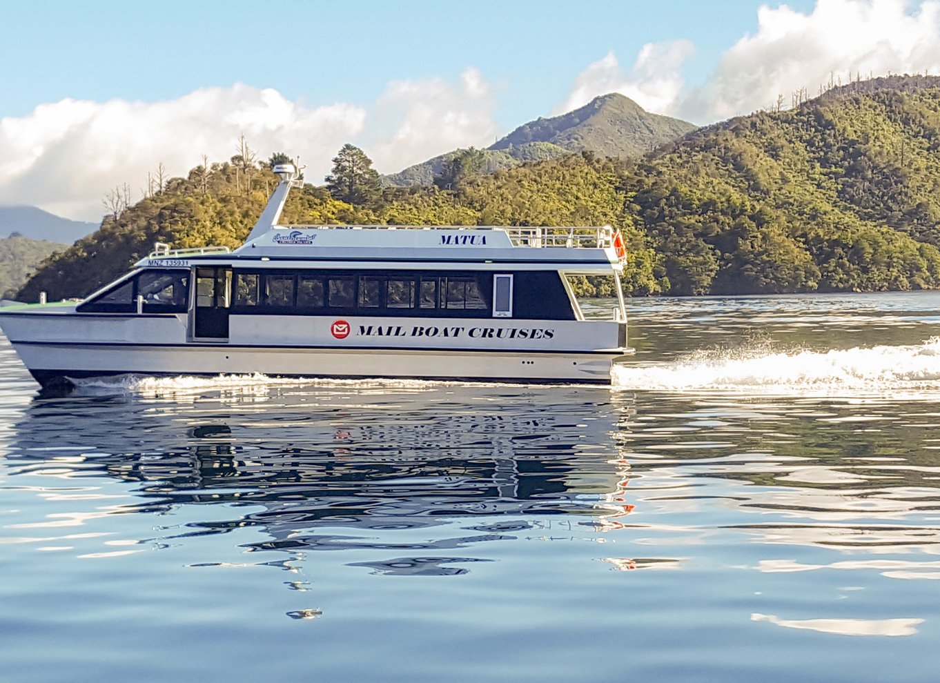 Krydstogt i Marlborough Sounds og Ship Cove fra Picton