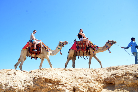 Hurghada: Paseo en camello por el mar y el desierto con cena, espectáculo y observación de las estrellasHurghada: 2 horas de paseo en camello solamente