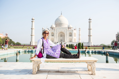 From Delhi: Private Taj Mahal Sunrise & Sunset 2-Day Tour Tour without Tickets