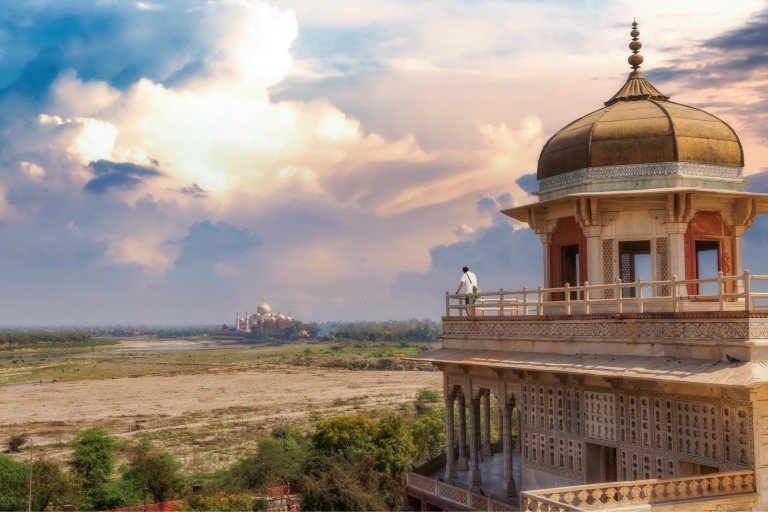 Private Sunrise Taj Mahal & Agra Fort de Jaipur en voitureVisite privée sans frais d'entrée