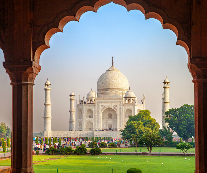 Lever de soleil sur le Taj Mahal et le Fort d'Agra depuis Jaipur en voiture privée