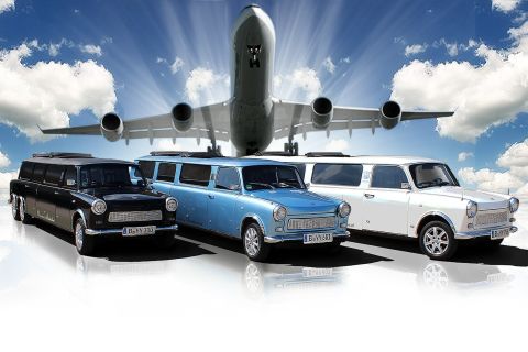 Berlin: Trabi Limousine Airport Transfer with City Tour