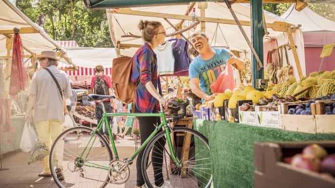 maspalomas guided ebike or city bike market and tapas tour