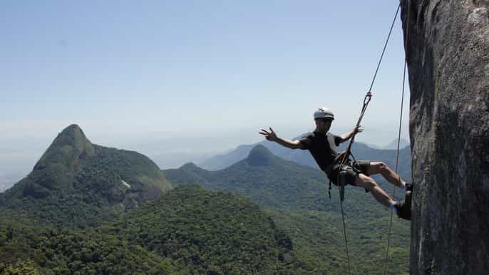 rio de janeiro hiking and rappelling at tijuca forest