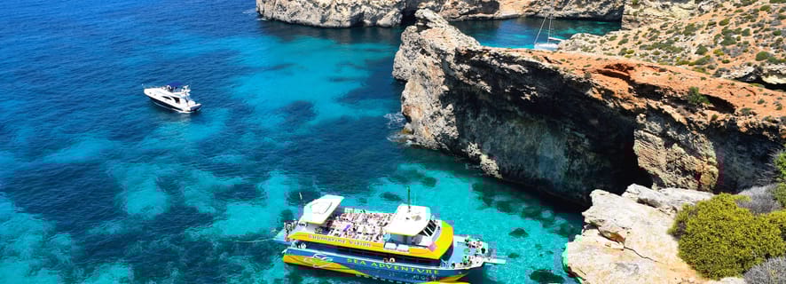 Comino: Excursão Lagoa Azul, Lagoa de Cristal e Grutas