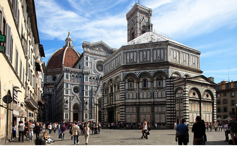 Florencia: vista previa histórica de la plaza del Duomo